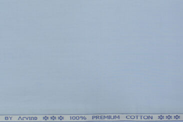 Arvind Men's Premium Cotton Solids 2.25 Meter Unstitched Shirting Fabric (Sky Blue)