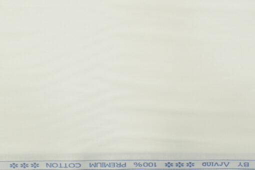 Arvind Men's Premium Cotton Solids 2.25 Meter Unstitched Shirting Fabric (White)