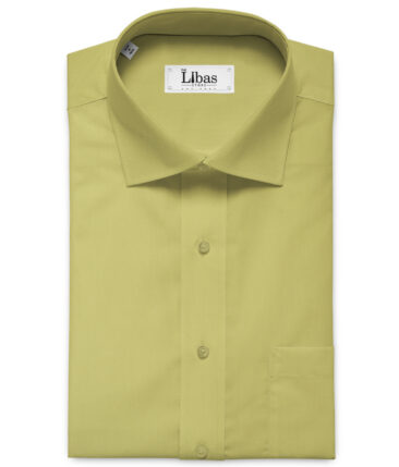 Arvind Men's Natural Cotton Solids 2.25 Meter Unstitched Shirting Fabric (Daffodil Yellow )