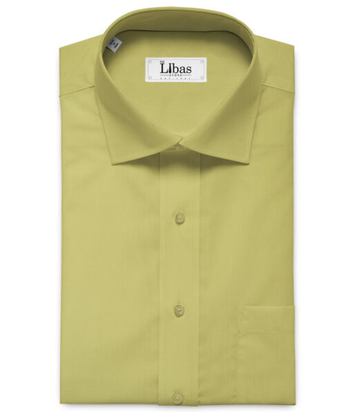 Arvind Men's Natural Cotton Solids 2.25 Meter Unstitched Shirting Fabric (Daffodil Yellow )