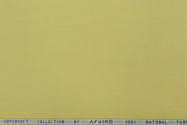Arvind Men's Natural Cotton Solids 2.25 Meter Unstitched Shirting Fabric (Daffodil Yellow )