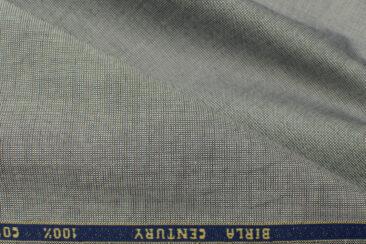 Birla Century Men's  Cotton Structured 2.25 Meter Unstitched Shirting Fabric (Grey)