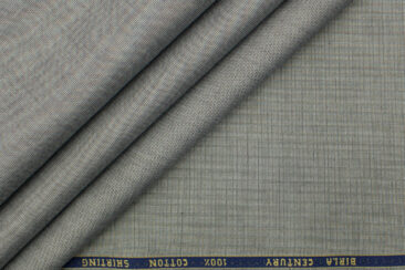 Birla Century Men's  Cotton Structured 2.25 Meter Unstitched Shirting Fabric (Grey)