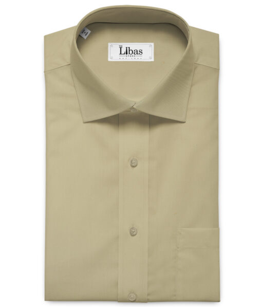 Birla Century Men's Giza Cotton  Super 70's Solids 2.25 Meter Unstitched Shirting Fabric (Beige )