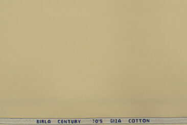 Birla Century Men's Giza Cotton  Super 70's Solids 2.25 Meter Unstitched Shirting Fabric (Beige )