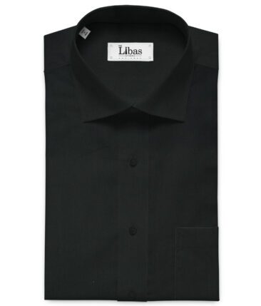 Birla Century Men's Giza Cotton  Super 70's Solids 2.25 Meter Unstitched Shirting Fabric (Black)