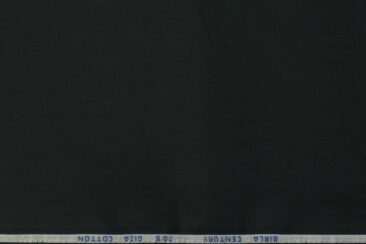 Birla Century Men's Giza Cotton  Super 70's Solids 2.25 Meter Unstitched Shirting Fabric (Black)