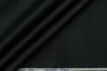 Birla Century Men's Giza Cotton  Super 70's Solids 2.25 Meter Unstitched Shirting Fabric (Black)