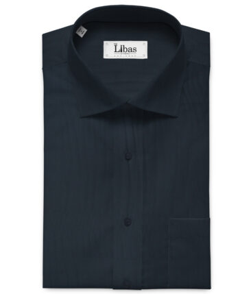 Birla Century Men's Giza Cotton  Super 70's Solids 2.25 Meter Unstitched Shirting Fabric (Dark Navy Blue)