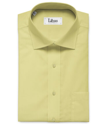 Birla Century Men's Giza Cotton Super 70's Solids 2.25 Meter Unstitched Shirting Fabric (Lemon Yellow)