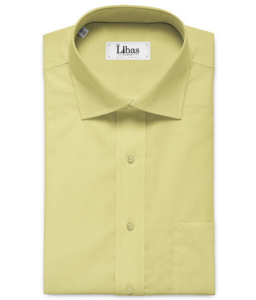 Birla Century Men's Giza Cotton Super 70's Solids 2.25 Meter Unstitched Shirting Fabric (Lemon Yellow)