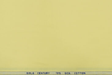 Birla Century Men's Giza Cotton Super 70's Solids 2.25 Meter Unstitched Shirting Fabric (Lemon Yellow)