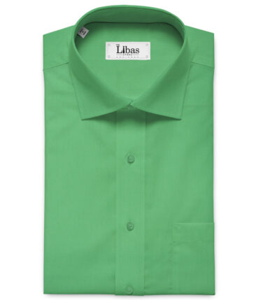 Birla Century Men's Giza Cotton  Super 70's Solids 2.25 Meter Unstitched Shirting Fabric (Light Green)