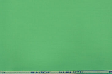Birla Century Men's Giza Cotton  Super 70's Solids 2.25 Meter Unstitched Shirting Fabric (Light Green)