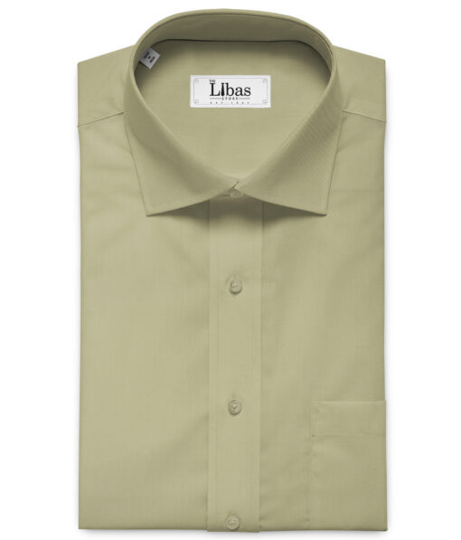 Birla Century Men's Giza Cotton Super 70's Solids 2.25 Meter Unstitched Shirting Fabric (Tan Beige)