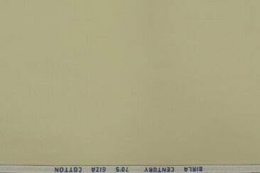 Birla Century Men's Giza Cotton Super 70's Solids 2.25 Meter Unstitched Shirting Fabric (Tan Beige)
