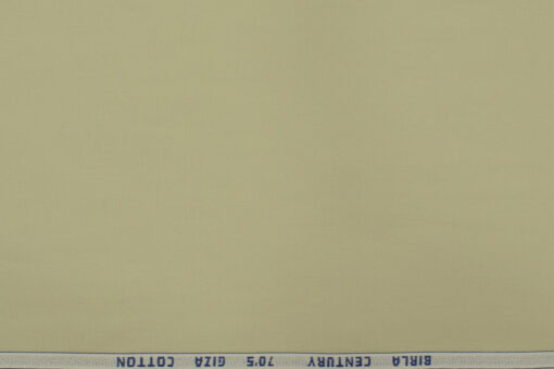Birla Century Men's Giza Cotton Super 70's Solids 2.25 Meter Unstitched Shirting Fabric (Tan Beige)