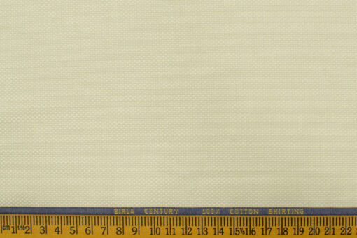 Birla Century Men's Cotton Solids 2.25 Meter Unstitched Shirting Fabric (Cream )