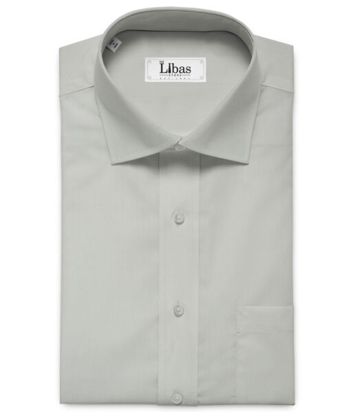 Birla Century Men's Pima Cotton Super 80's Solids 2.25 Meter Unstitched Shirting Fabric (Light Grey)