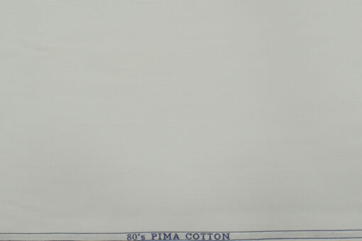 Birla Century Men's Pima Cotton Super 80's Solids 2.25 Meter Unstitched Shirting Fabric (Light Grey)