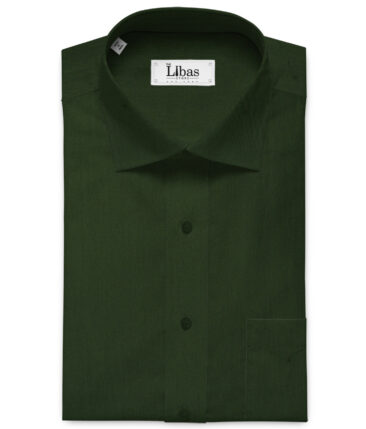 Birla Century Men's Pima Cotton Super 80's Solids 2.25 Meter Unstitched Shirting Fabric (Pine Green)