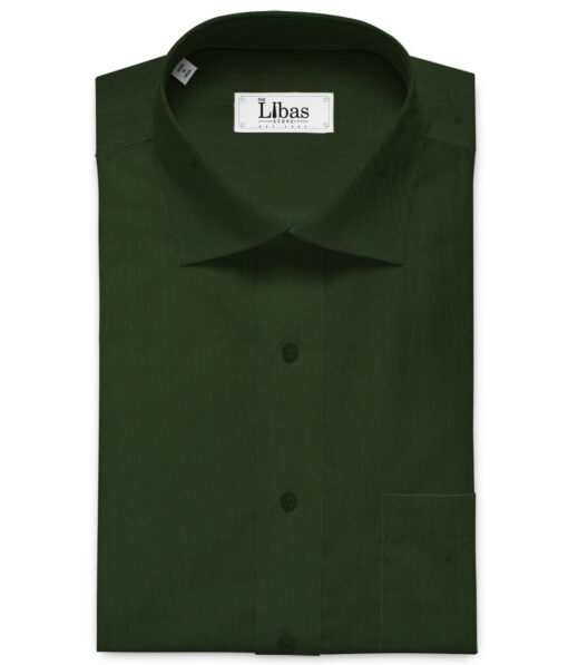 Birla Century Men's Pima Cotton Super 80's Solids 2.25 Meter Unstitched Shirting Fabric (Pine Green)