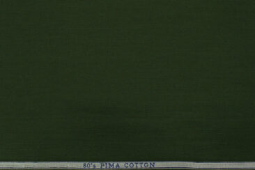 Birla Century Men's Pima Cotton Super 80's Solids 2.25 Meter Unstitched Shirting Fabric (Pine Green)