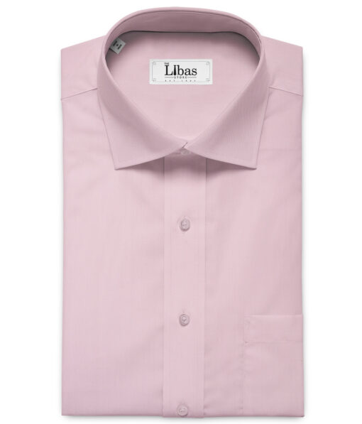 Birla Century Men's Pima Cotton Super 80's Solids 2.25 Meter Unstitched Shirting Fabric (Pink)
