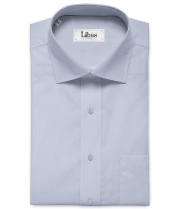 Birla Century Men's Pima Cotton Super 80's Solids 2.25 Meter Unstitched Shirting Fabric (Sky Blue)