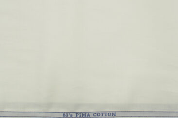 Birla Century Men's Pima Cotton Super 80's Solids 2.25 Meter Unstitched Shirting Fabric (White )