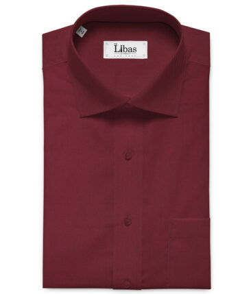 Birla Century Men's Pima Cotton Super 80's Solids 2.25 Meter Unstitched Shirting Fabric (Wine Red)