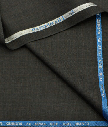 J.Hampstead Men's Polyester Viscose Checks  Unstitched Suiting Fabric (Dark Grey) - Image 2