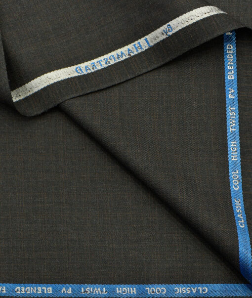 J.Hampstead Men's Polyester Viscose Checks  Unstitched Suiting Fabric (Dark Grey) - Image 2