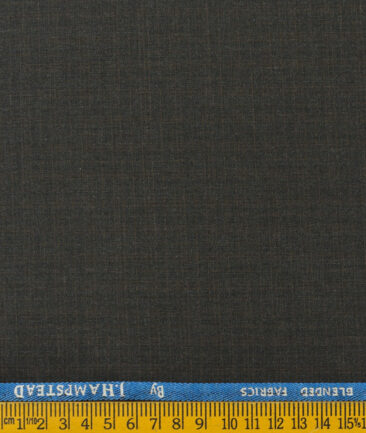 J.Hampstead Men's Polyester Viscose Checks  Unstitched Suiting Fabric (Dark Grey) - Image 3