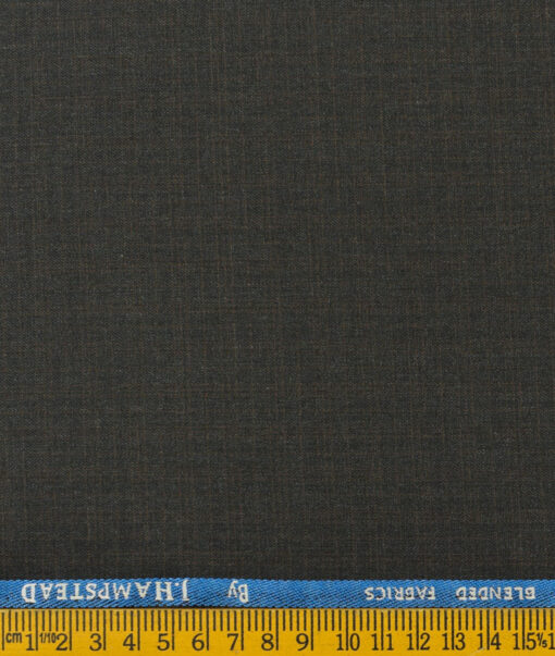 J.Hampstead Men's Polyester Viscose Checks  Unstitched Suiting Fabric (Dark Grey) - Image 3