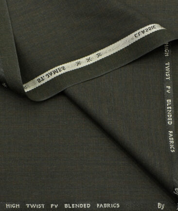 J.Hampstead Men's Polyester Viscose Checks  Unstitched Suiting Fabric (Dark Green) - Image 2