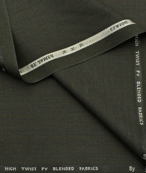 J.Hampstead Men's Polyester Viscose Checks  Unstitched Suiting Fabric (Dark Green) - Image 2