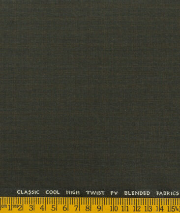 J.Hampstead Men's Polyester Viscose Checks  Unstitched Suiting Fabric (Dark Green) - Image 3