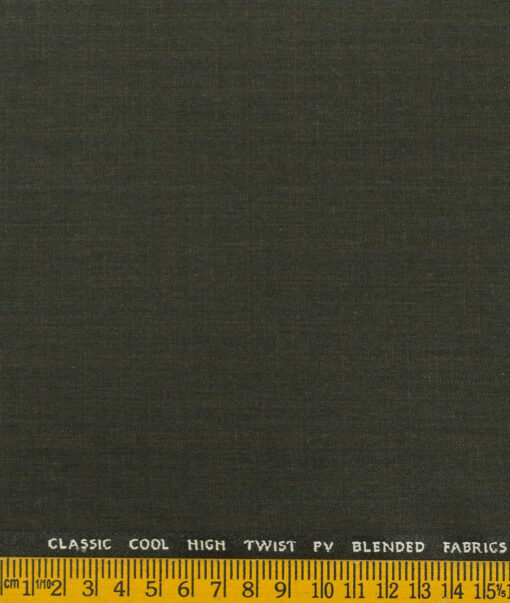 J.Hampstead Men's Polyester Viscose Checks  Unstitched Suiting Fabric (Dark Green) - Image 3