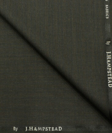 J.Hampstead Men's Polyester Viscose Checks 3.75 Meter Unstitched Suiting Fabric (Dark Green)