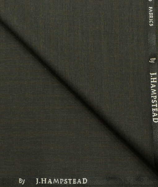 J.Hampstead Men's Polyester Viscose Checks 3.75 Meter Unstitched Suiting Fabric (Dark Green)