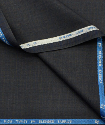 J.Hampstead Men's Polyester Viscose Checks  Unstitched Suiting Fabric (Dark Blue) - Image 2