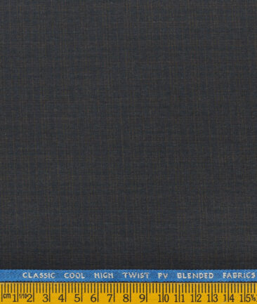 J.Hampstead Men's Polyester Viscose Checks  Unstitched Suiting Fabric (Dark Blue) - Image 3