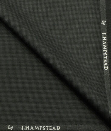 J.Hampstead Men's Polyester Viscose Structured 3.75 Meter Unstitched Suiting Fabric (Blackish Grey)
