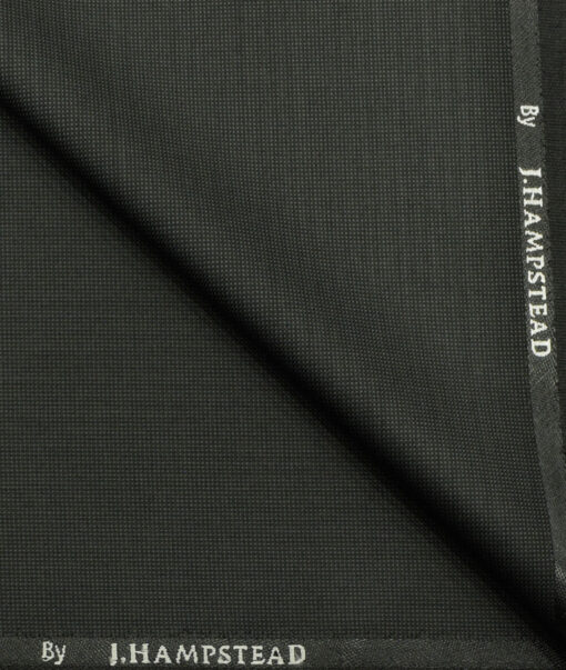 J.Hampstead Men's Polyester Viscose Structured 3.75 Meter Unstitched Suiting Fabric (Blackish Grey)