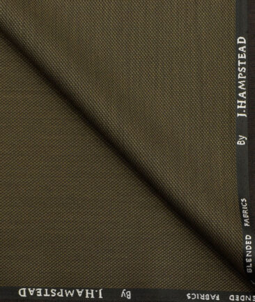 J.Hampstead Men's Polyester Viscose Structured 3.75 Meter Unstitched Suiting Fabric (Dark Coffee Brown)