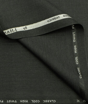 J.Hampstead Men's Polyester Viscose Self Design  Unstitched Suiting Fabric (Dark Worsted Grey) - Image 2