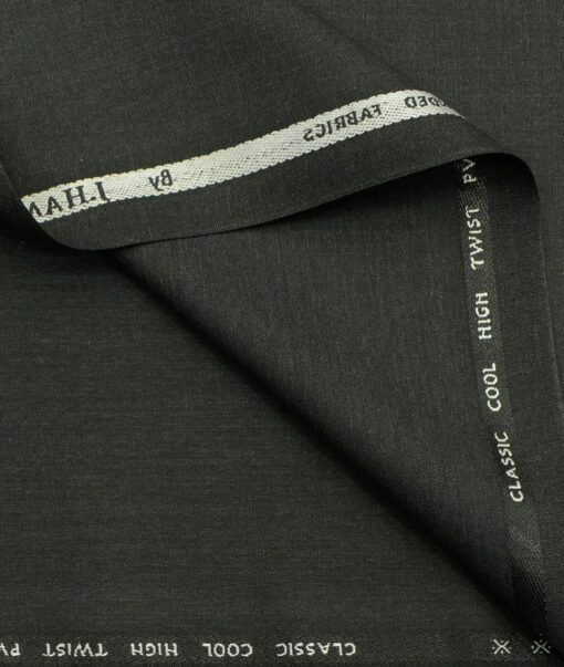 J.Hampstead Men's Polyester Viscose Self Design  Unstitched Suiting Fabric (Dark Worsted Grey) - Image 2
