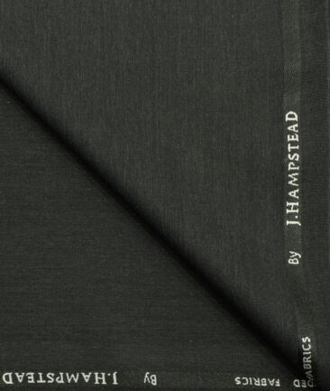 J.Hampstead Men's Polyester Viscose Self Design 3.75 Meter Unstitched Suiting Fabric (Dark Worsted Grey)