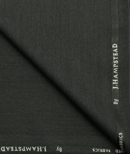 J.Hampstead Men's Polyester Viscose Self Design 3.75 Meter Unstitched Suiting Fabric (Dark Worsted Grey)